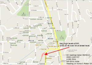 Sample Map from Google maps showing how to map RFI