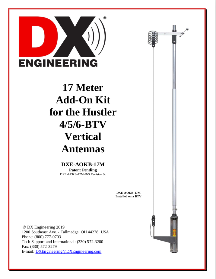 Add on kit Instruction cover sheet